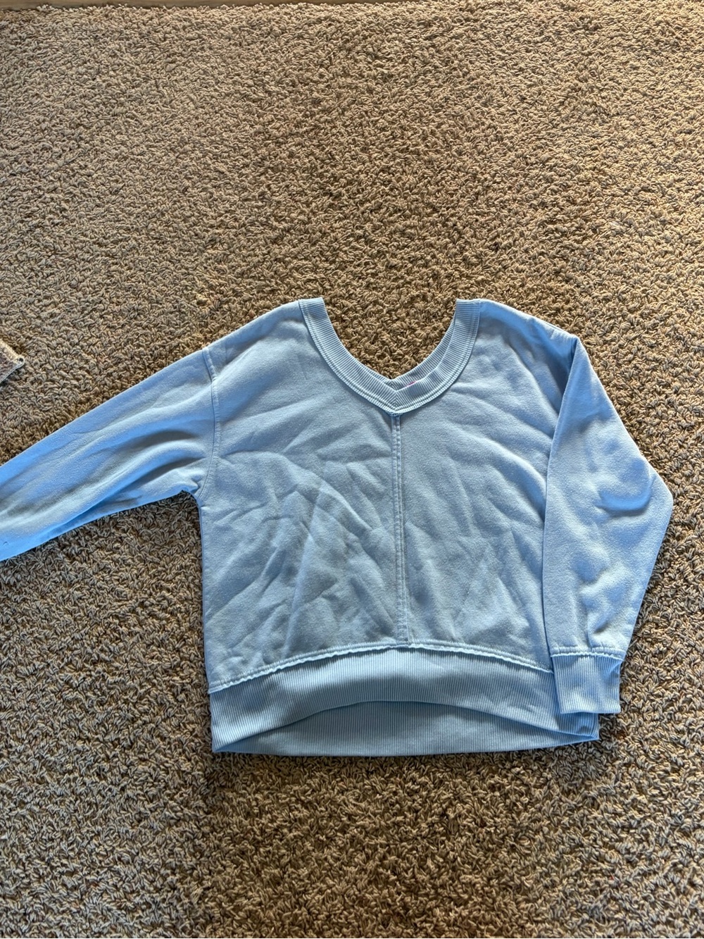Hippie Rose Light Blue V-Neck Pullover Sweater